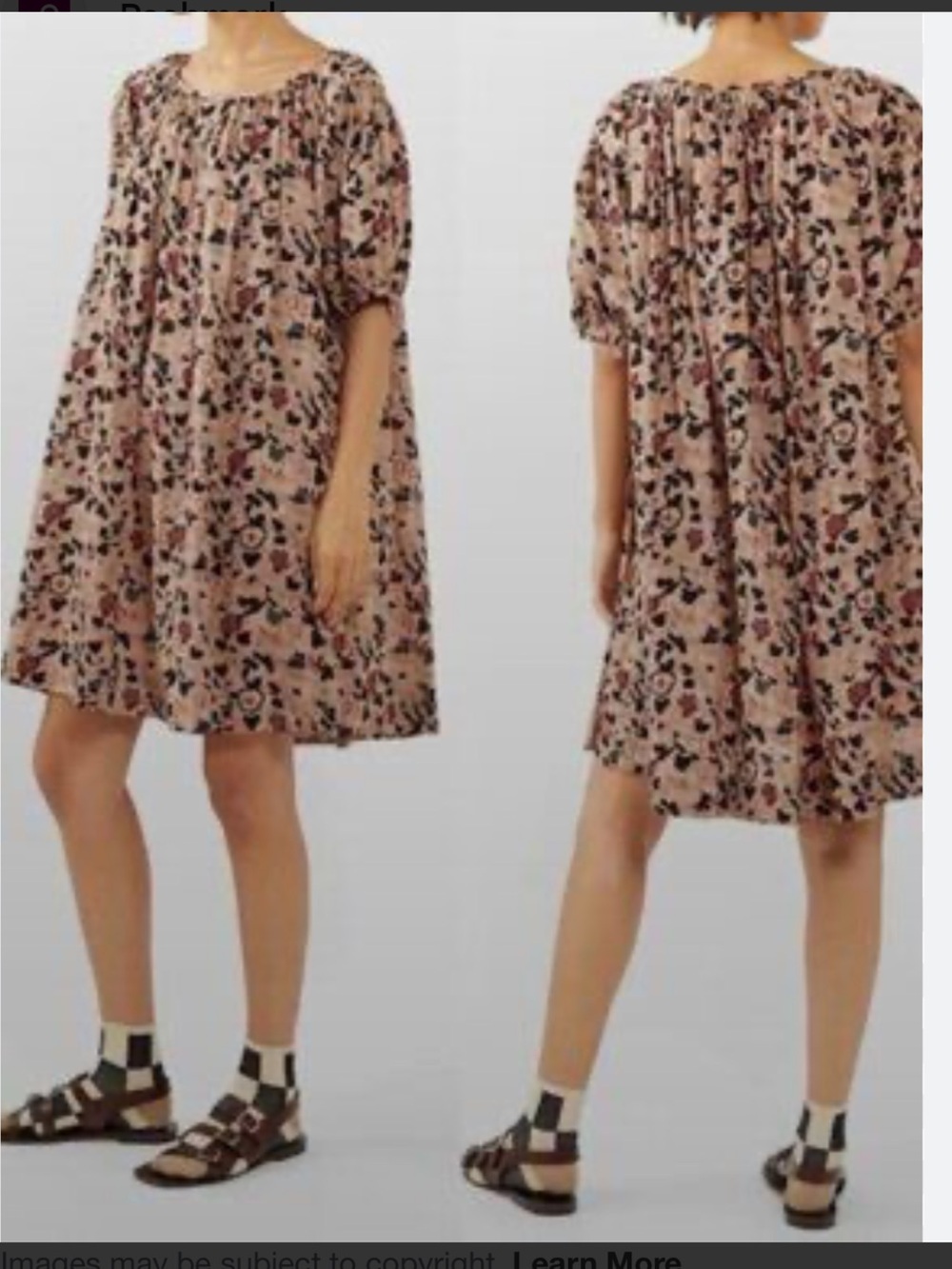 The Great. The Sleep Dress Floral Puff Sleeve Cotton Midi Cottagecore Medium